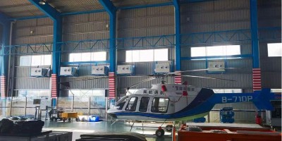 飛機維修倉庫降溫項目，安裝8臺蒸發冷省電空調